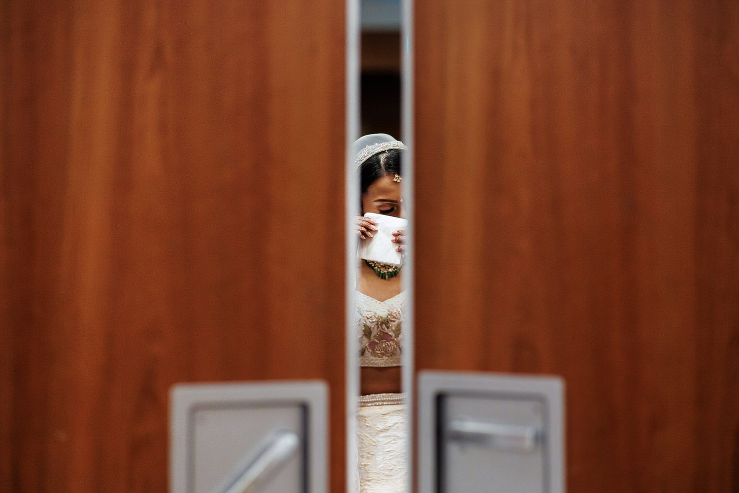 Emotional wedding bride