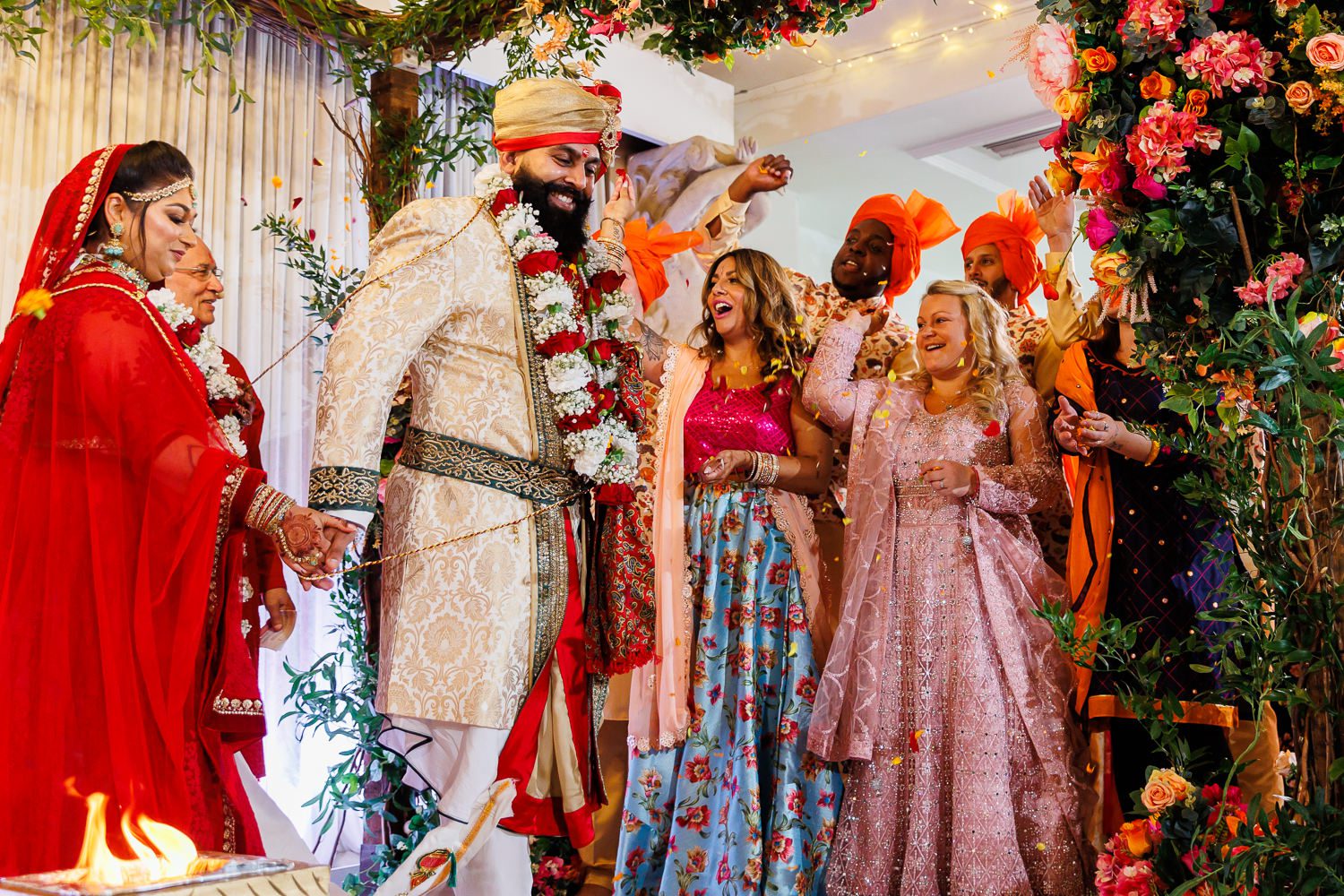 Hindu wedding ceremony at Manor by the lake in Cheltenham