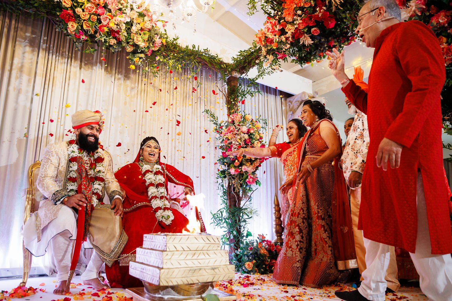 Hindu wedding ceremony at Manor by the lake in Cheltenham