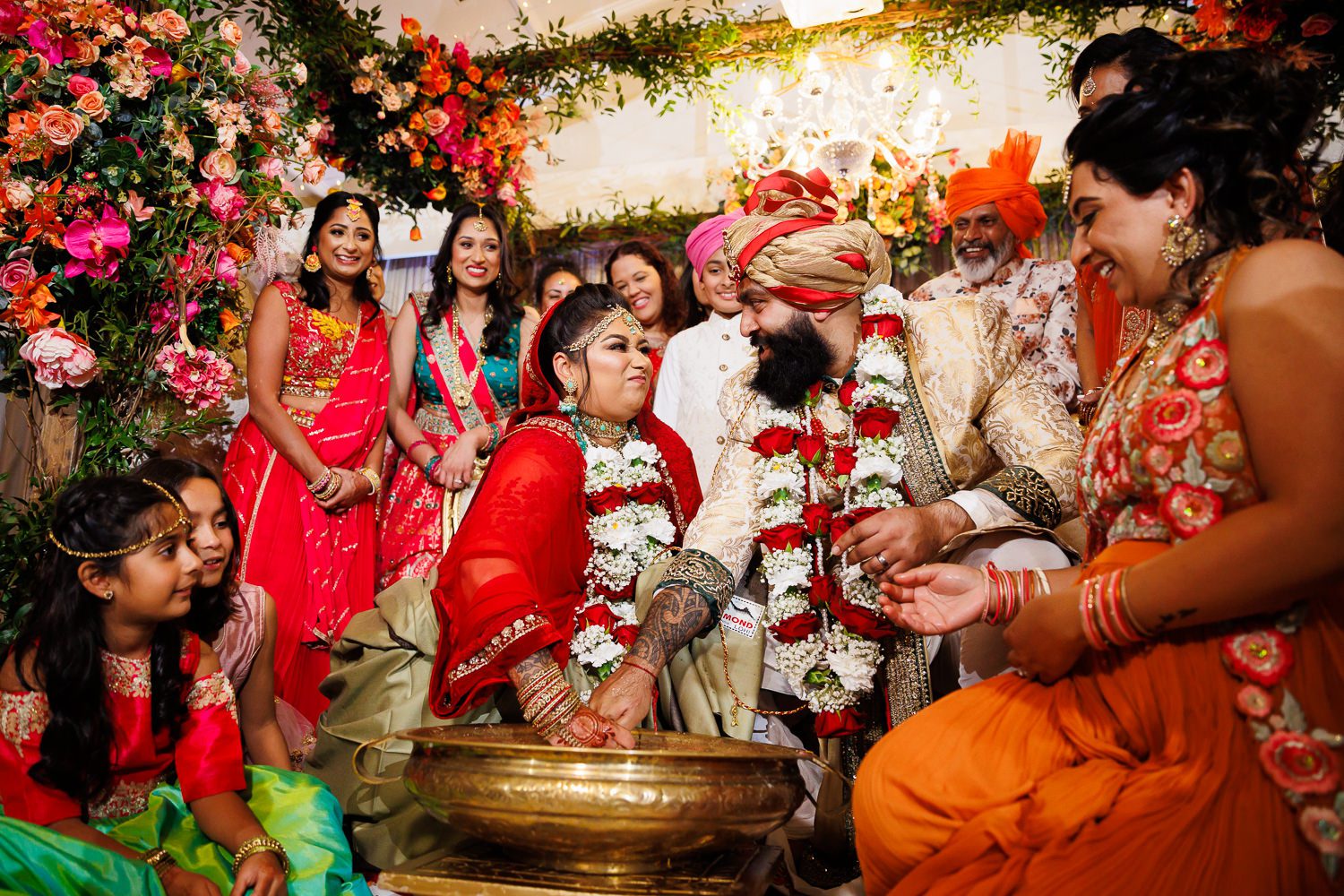 Hindu wedding ceremony at Manor by the lake in Cheltenham