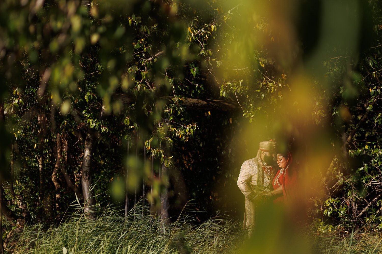 Asian wedding portrait at Manor by the lake in Cheltenham