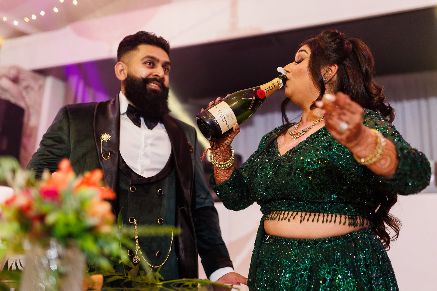 Hindu wedding reception party at Manor by the lake in Cheltenham