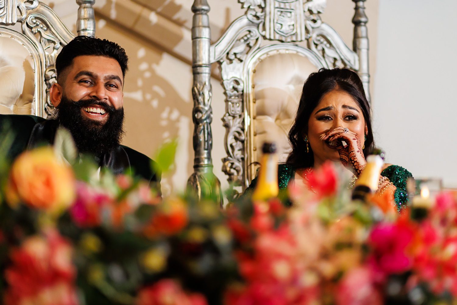 Hindu wedding reception party at Manor by the lake in Cheltenham