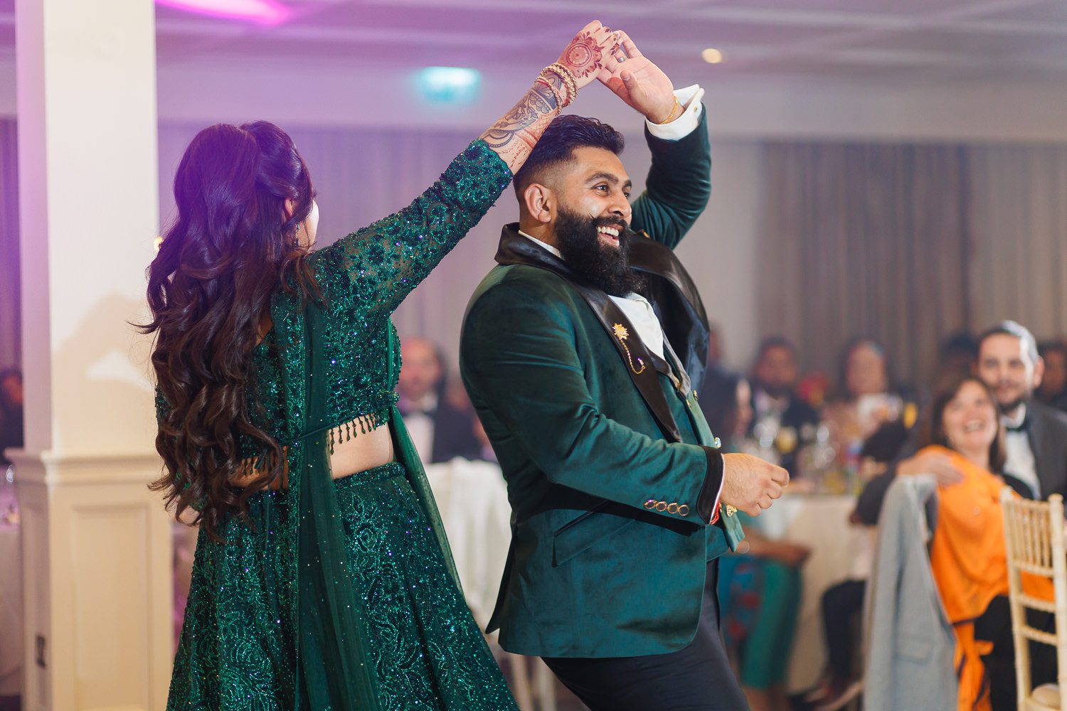 Hindu wedding reception party at Manor by the lake in Cheltenham